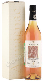 бренди bas armagnac de pontiac vs 0.7л в подарочная упаковка