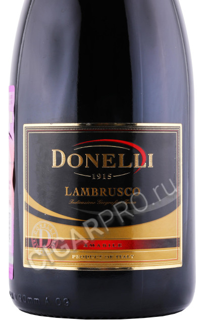 этикетка вино donelli lambrusco dell emilia igt 0.75л
