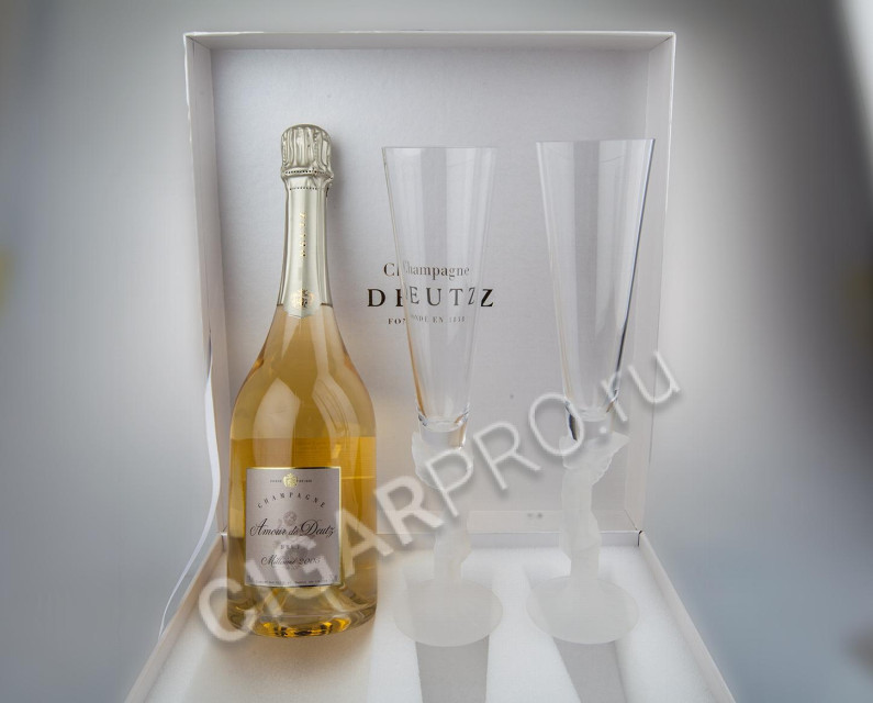amour de deutz brut шампанское амур де дейц белое брют в подарочной упаковке +2бокала