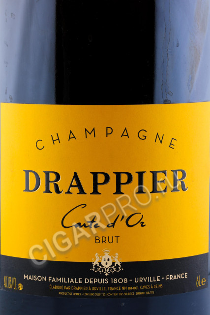 этикетка шампанское champagne drappier carte dor 6л