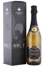 Игристое вино Брют Фиорино дОро Аббация 0.75л в подарочной упаковке