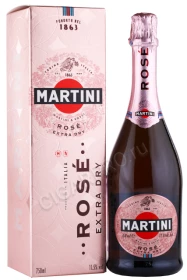 Игристое вино Мартини Розе Экстра Дра 0.75л в подарочной упаковке