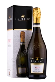 Игристое вино Перлино Асти 0.75л в подарочной упаковке