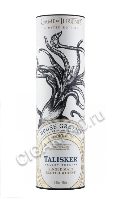 подарочная туба виски game of thrones talisker select reserve house greyjoy 0.7л