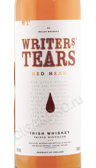 этикетка виски writers tears red head 0.7л