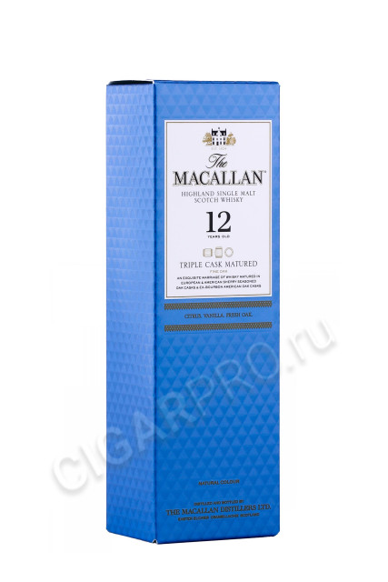 подарочная упаковка виски macallan triple cask matured 12 years 0.05л