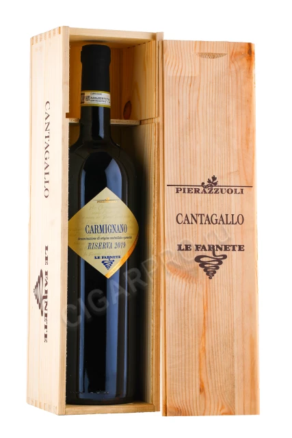 Вино Ле Фарнете Карминьяно Ризерва 1.5л в деревянной упаковке