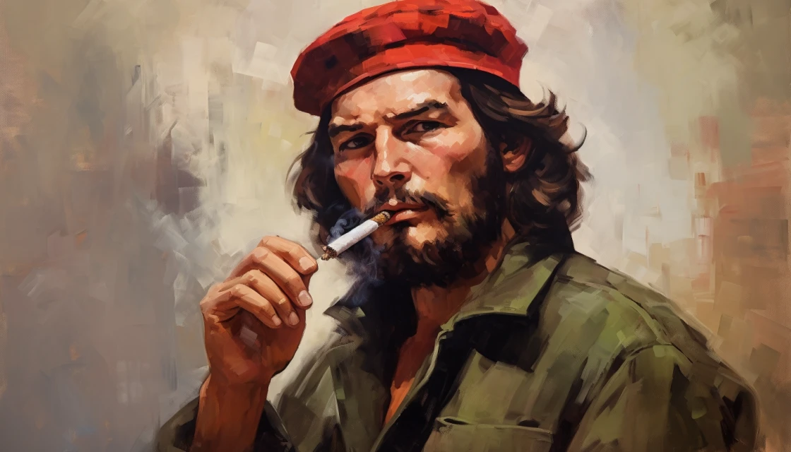 Эрнесто Че Гевара с сигарой