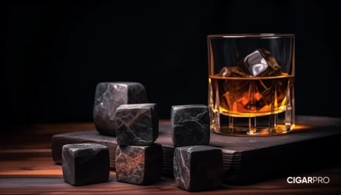 Камни для виски и бокал