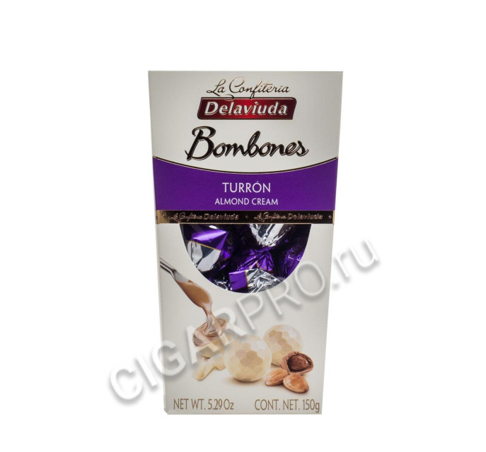 шоколадные конфеты delaviuda из белого шоколада с начинкой из миндаля 150г