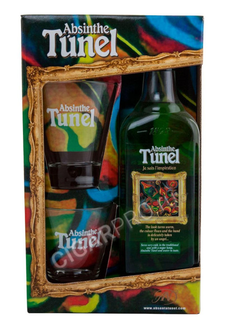 absinthe tunel купить абсент тунел +2стакана набор 0.35л цена