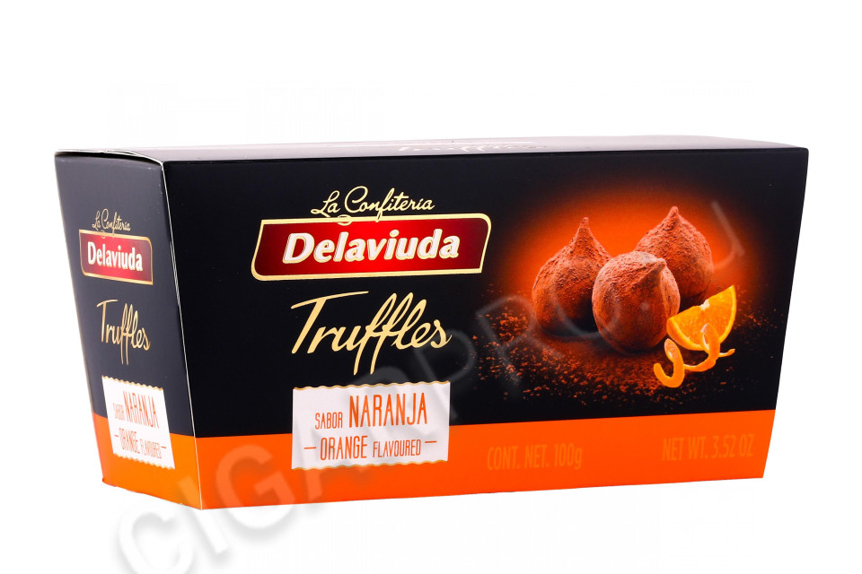 шоколадные конфеты delaviuda трюфели с апельсином 100г