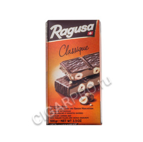 шоколад ragusa молочный с трюфельной начинкой и целыми лесными орехами 100гр
