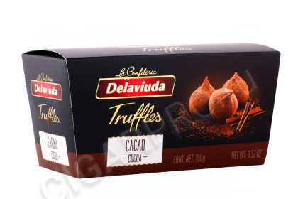 шоколадные конфеты delaviuda трюфель с какао 100г