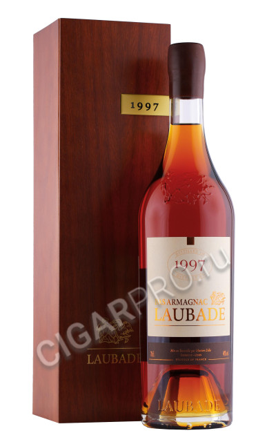 арманьяк chateau de laubade 1997 years 0.7л в деревянной упаковке