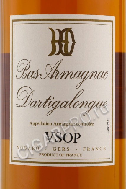 этикетка арманьяк bas armagnac арманьяк dartigalongue vsop 0.5л