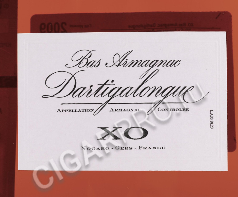 этикетка арманьяк bas armagnac dartigalongue xo 0.5л