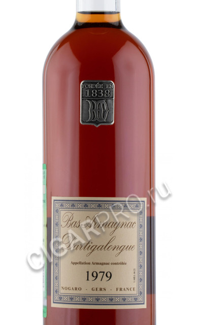 этикетка арманьяк vintage bas armagnac dartigalongue 1979 years 0.5л