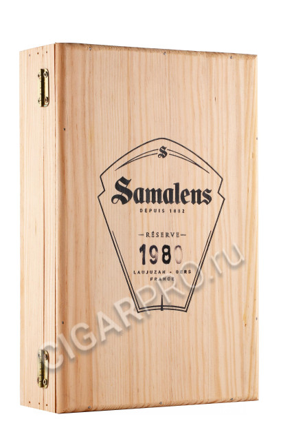деревянная упаковка арманьяк samalens millesime 1980 year 0.7л