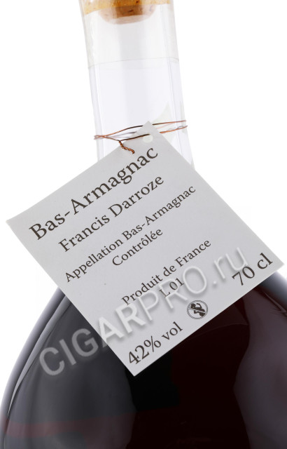 этикетка арманьяк bas armagnac francis darroze 0.7л