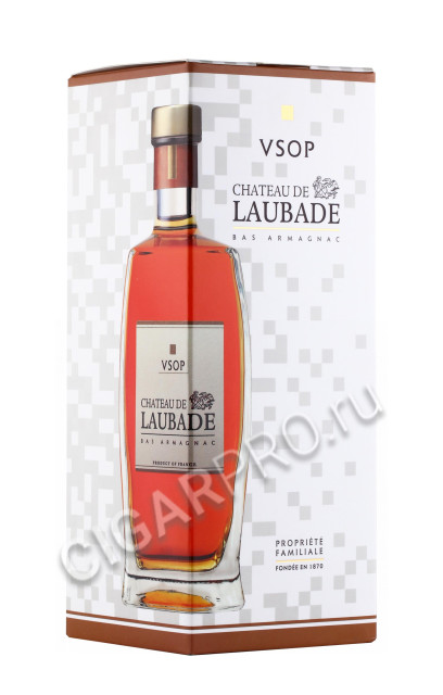 подарочная упаковка арманьяк chateau de laubade vsop carafe esprit 0.5л