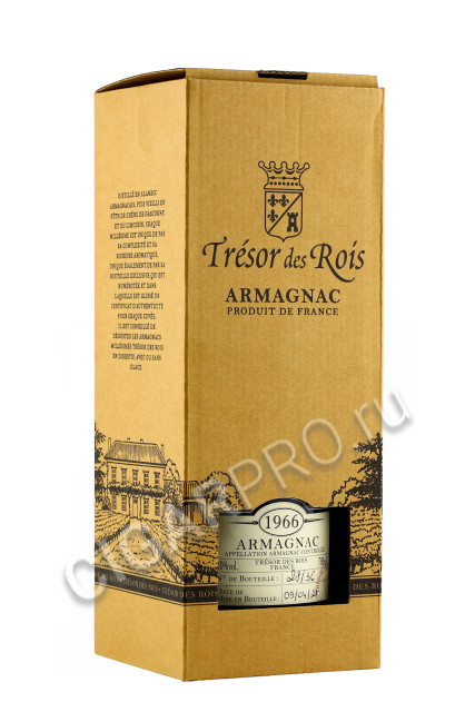 подарочная упаковка арманьяк tresor des rois armagnac 1966 0.7л