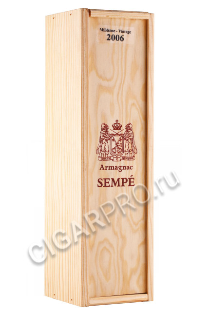 деревянная упаковка арманьяк sempe vieil armagnac 2006 years 0.7л