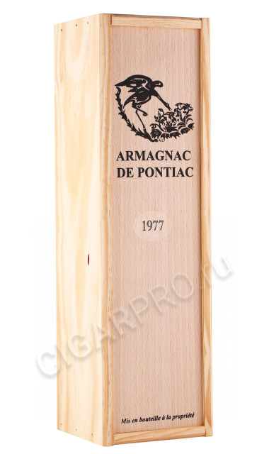 деревянная упаковка бренди bas armagnac de pontiac 1977 years 0.7л