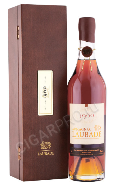 арманьяк chateau de laubade 1960 years 0.5л в деревянной упаковке