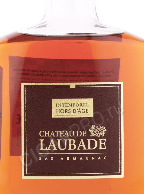 этикетка арманьяк chateau de laubade intemporel hors d age carafe aramis 0.7л