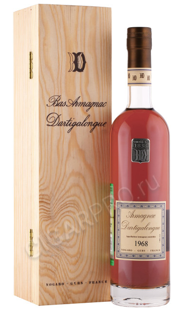 арманьяк vintage bas armagnac dartigalongue 1968 years 0.5л в деревянной упаковке