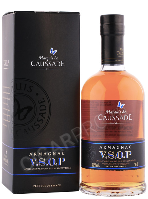 арманьяк marquis de caussade vsop 0.7л в подарочной упаковке