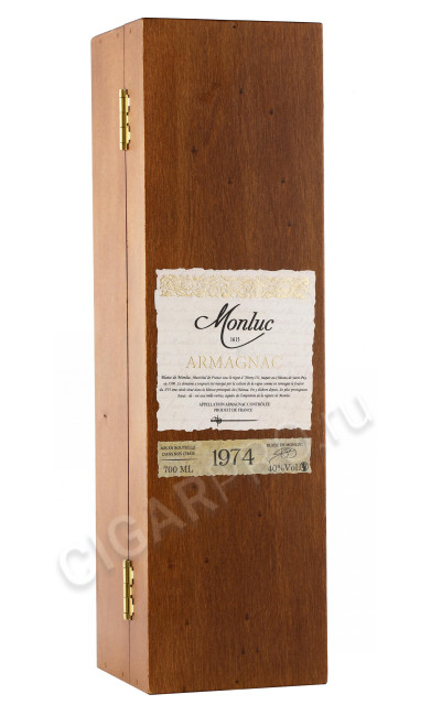 деревянная упаковка арманьяк monluc 1974 years 0.7л