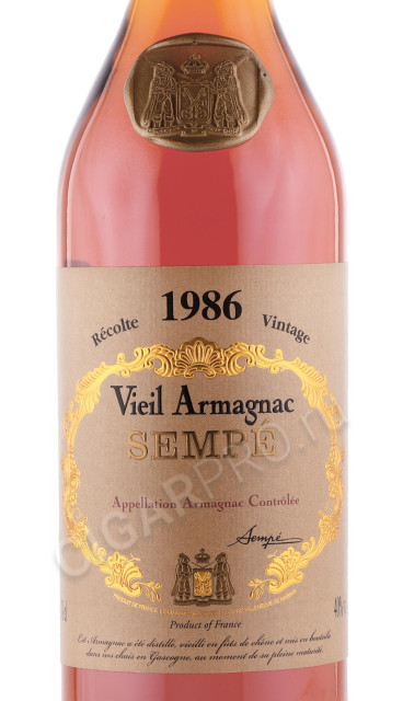 этикетка арманьяк sempe vieil 1986 years 0.7л