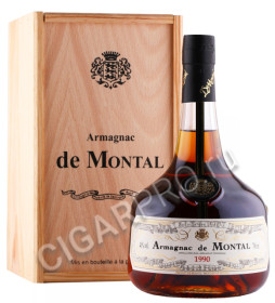 арманьяк bas armagnac de montal 1990 years 0.7л в деревянной упаковке