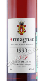 этикетка арманьяк nismes delclou 1993 years 0.5л