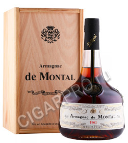 арманьяк bas armagnac de montal 1961 years 0.7л в деревянной упаковке
