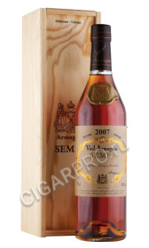 арманьяк sempe vieil armagnac 2007 years 0.7л в деревянной упаковке