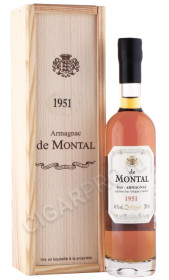 арманьяк bas armagnac de montal 1951 years 0.2л в деревянной упаковке