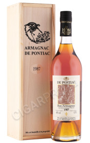 бренди bas armagnac de pontiac 1987 years 0.7л в деревянной упаковке