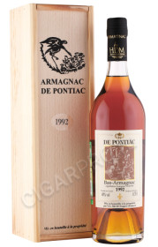 бренди bas armagnac de pontiac 1992 years 0.7л в деревянной упаковке