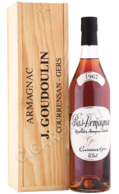 арманьяк bas armagnac j goudulin 1962 years 0.7л в деревянной упаковке