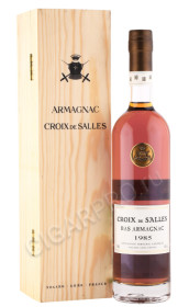 арманьяк croix de salles vintage 1985 years 0.5л в деревянной упаковке
