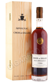 арманьяк croix de salles vintage 1986 years 0.5л в деревянной упаковке