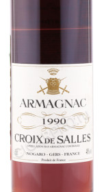 этикетка арманьяк croix de salles vintage 1990 years 0.5л