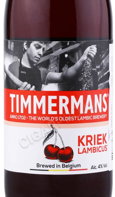 Этикетка Пиво Тиммерманс Крик Ламбикус вишневое 0.33л