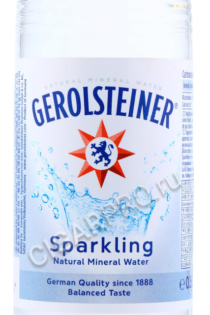 этикетка gerolsteiner вода минеральная газированная геролштайнер шпрудель 0.33л