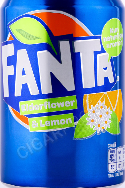 этикетка лимонад fanta elderflower lemon 0.33л