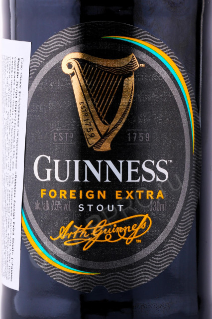 этикетка пиво guinness foreign extra stout 0.33л