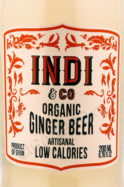 этикетка тоник indi organic ginger 0.2л